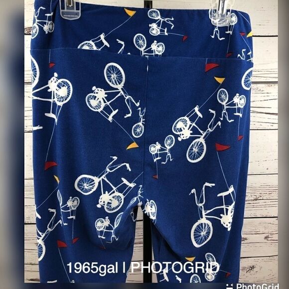Lularoe TC Leggings Blue 70’s Bike Design - Picture 5 of 9